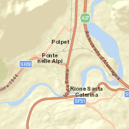 Ponte nelle Alpi-Polpet Street Map