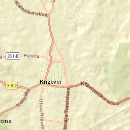 Križevci Street Map