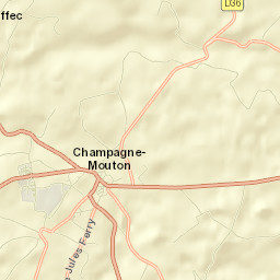 Champagne-Mouton Street Map
