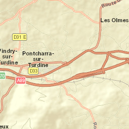 Pontcharra-sur-Turdine Street Map