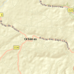 Orliénas Street Map