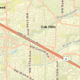 Oak Hills Street Map