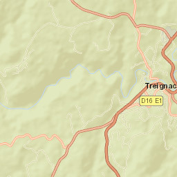 Treignac Street Map