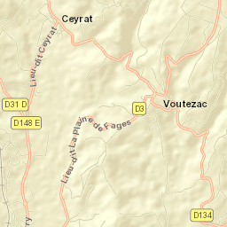 Voutezac Street Map