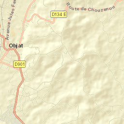 Objat Street Map