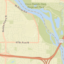 Mississippi National River and Recreation Area Street Map