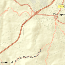 Yssingeaux Street Map