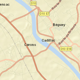 Cérons Street Map