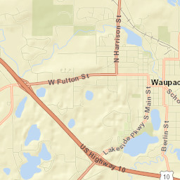 Waupaca Street Map