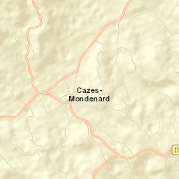 Cazes-Mondenard Street Map