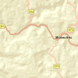 Monestiés Street Map