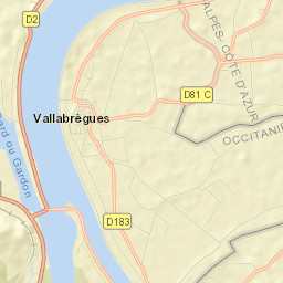 Vallabrègues Street Map
