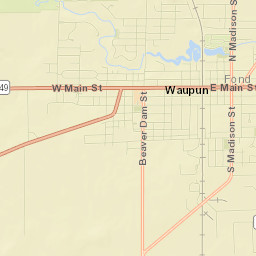 Waupun Street Map