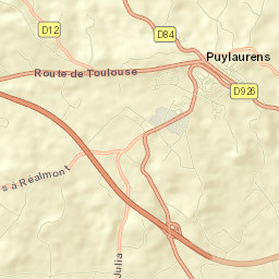 Puylaurens Street Map