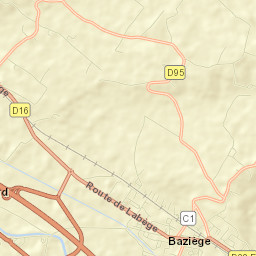 Baziège Street Map