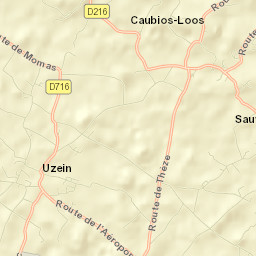 Uzein Street Map