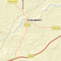 Colombiers Street Map