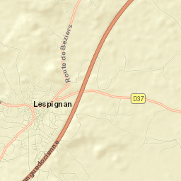 Lespignan Street Map