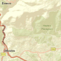 Évenos Street Map