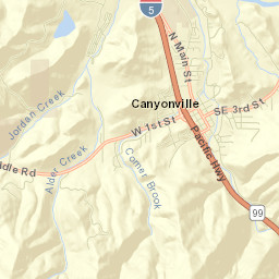 Canyonville Street Map