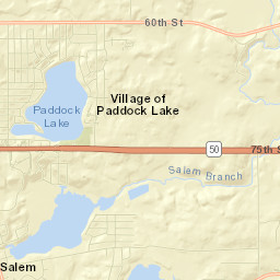Paddock Lake Street Map