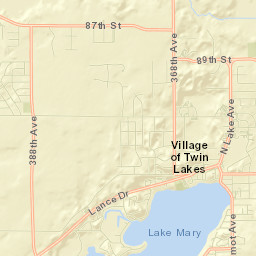 Twin Lakes Street Map