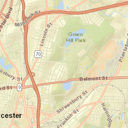 Worcester, Massachusetts Street Map