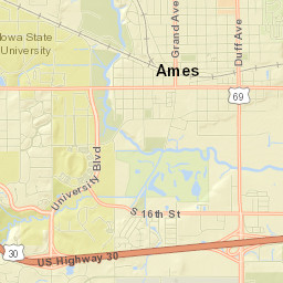 Lynn Avenue, Iowa State University, Ames Street Map