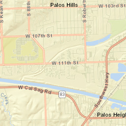 Palos Hills Street Map