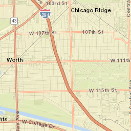 Chicago Ridge Street Map