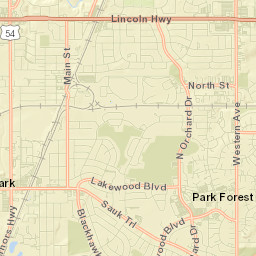 Park Forest, IL, USA Street Map