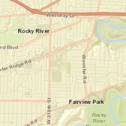 Rocky River Street Map