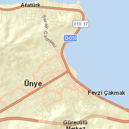 Ünye İlçesi Street Map