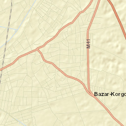 Bazar-Korgon Street Map