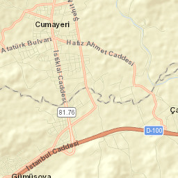 Gümüşova İlçesi Street Map
