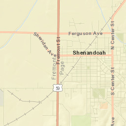 501-599 West Sheridan Avenue, Shenandoah, IA  Street Map