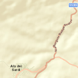 Alà dei Sardi Street Map