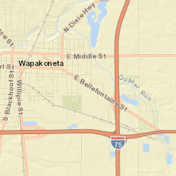 Wapakoneta Street Map