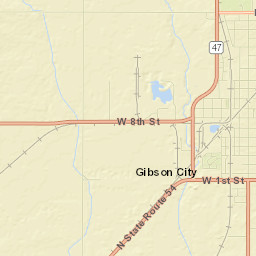 Gibson City Street Map