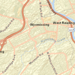 Wyomissing Hills Street Map