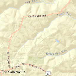 Saint Clairsville Street Map