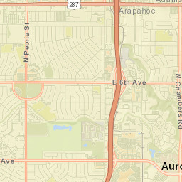 12801-12999 E 13th Pl Aurora CO Street Map