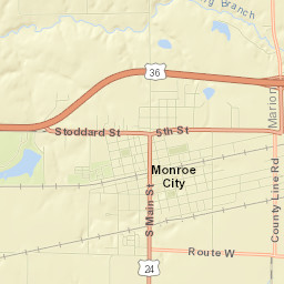 Monroe City Street Map