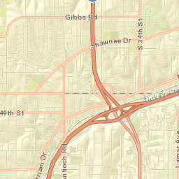 Merriam Drive & Interstate 635, Overland Park Street Map