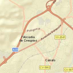 L'Alcúdia de Crespìns Street Map