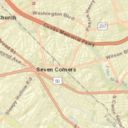 Seven Corners Street Map