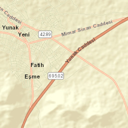 Yunak Street Map