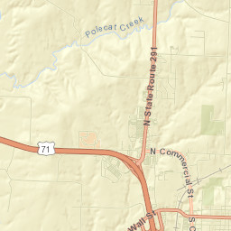 West Wall Street & Missouri 7, Harrisonville Street Map
