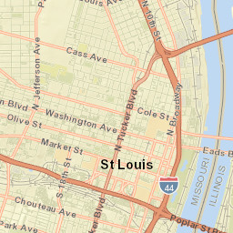Interstate 44 Saint Louis MO 63102 Street Map