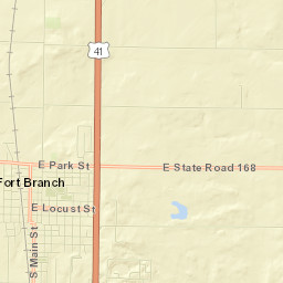 Fort Branch Street Map
